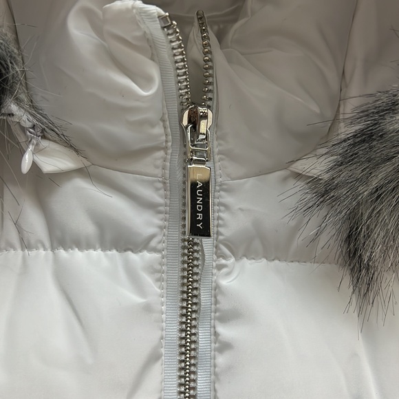 NWT,laundry by shelli segal Faux Fur Trim W Puffer Coat,white - Picture 8 of 17